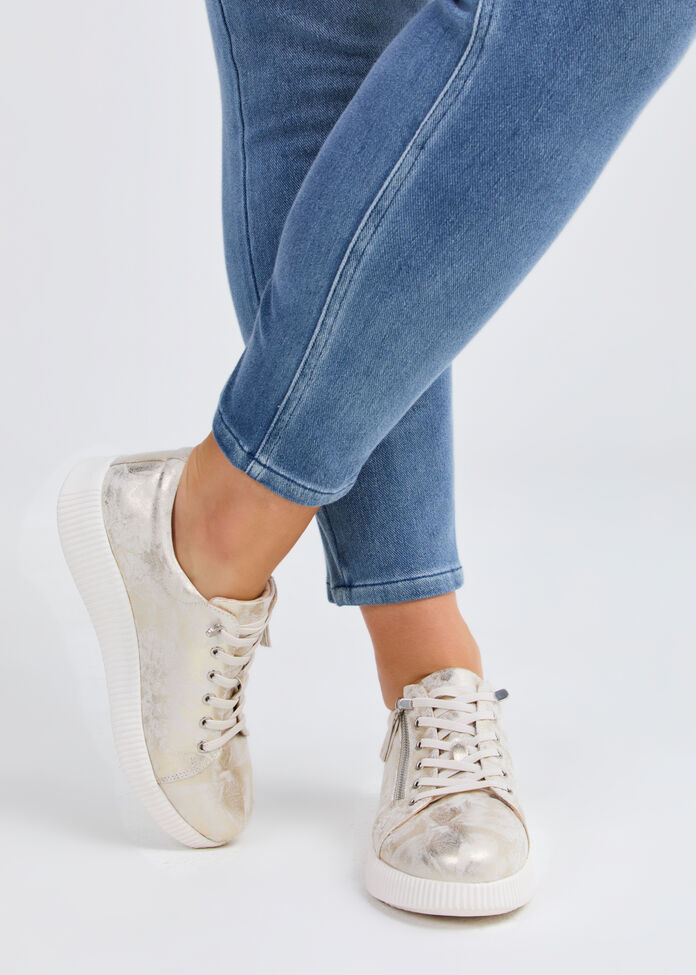 Textured Metallic Sneaker, , hi-res