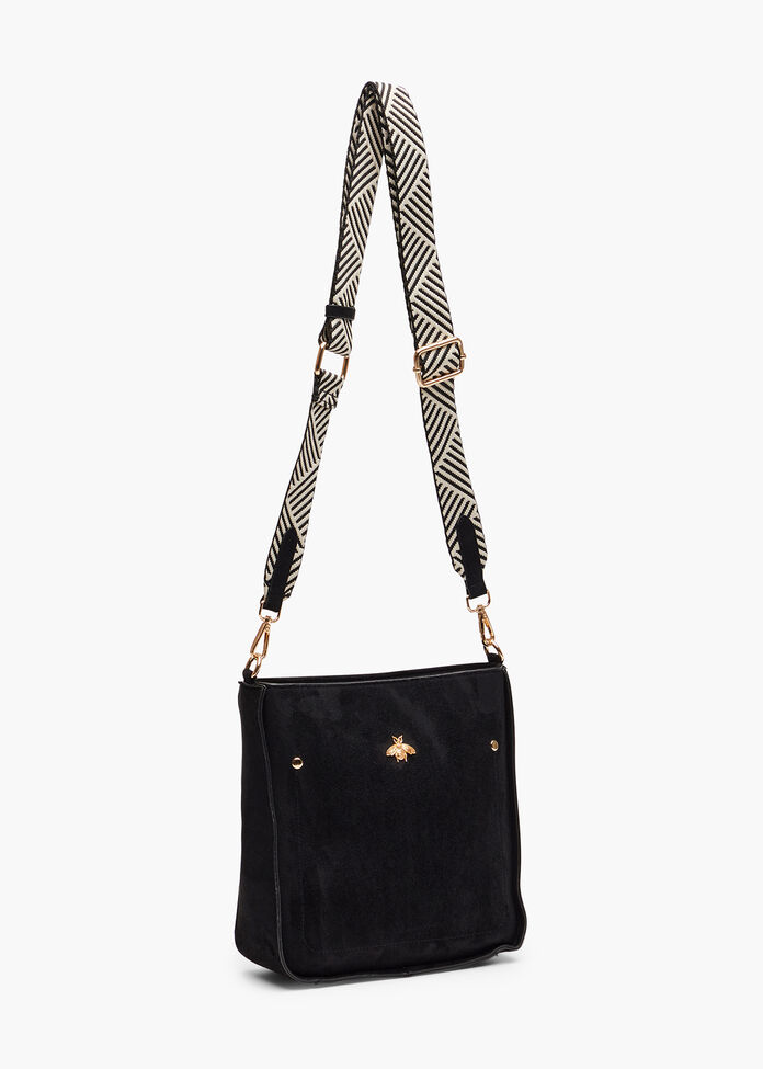Faux Suede Crossbody, , hi-res