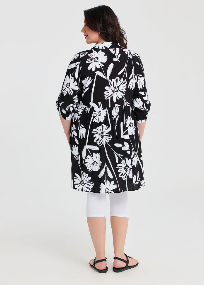 Natural Abstract Floral Shirt, , hi-res