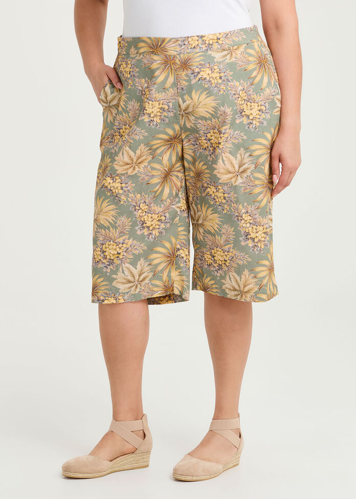 Cotton Linen Longline Short, , hi-res