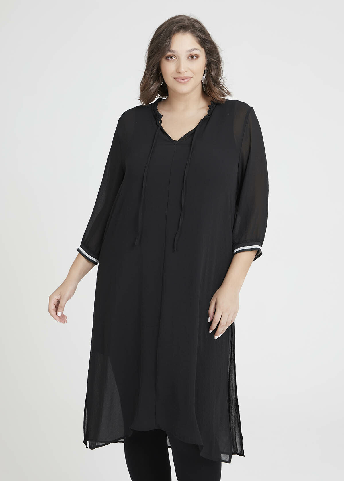 Shop Chiffon Chalet Ruffle Neck Tunic 