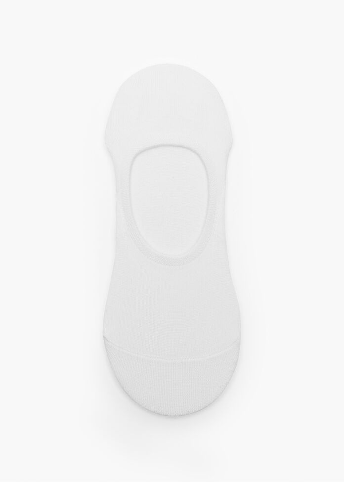 5 Pack White Bamboo No Show Socks, , hi-res