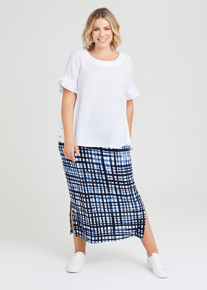 Ruffle Natural Top, , hi-res