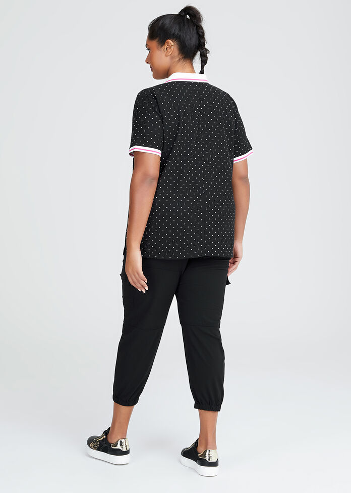 Alex (Plus Size) Pinstripes Polo Top (Unisex)
