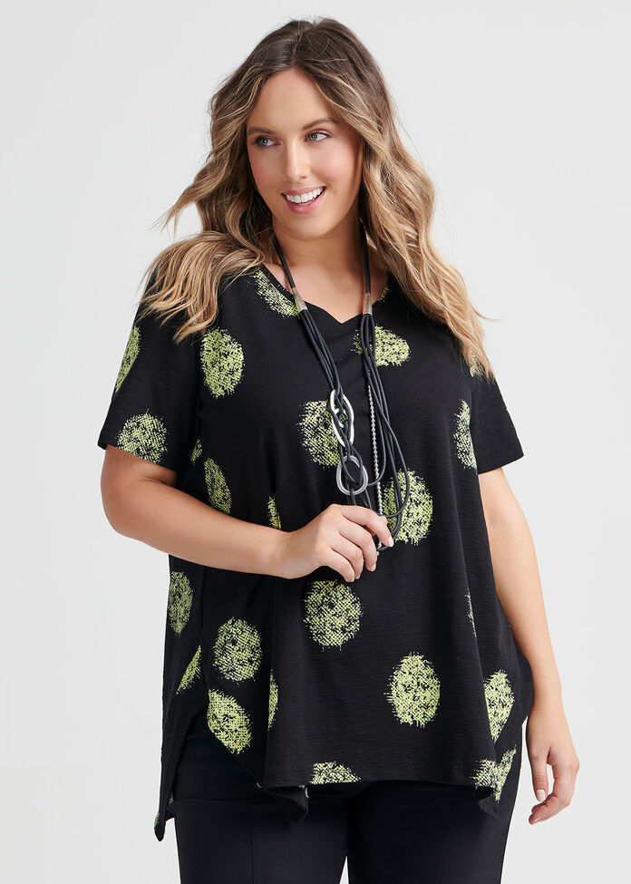 Cotton Textured Spot Top, , hi-res
