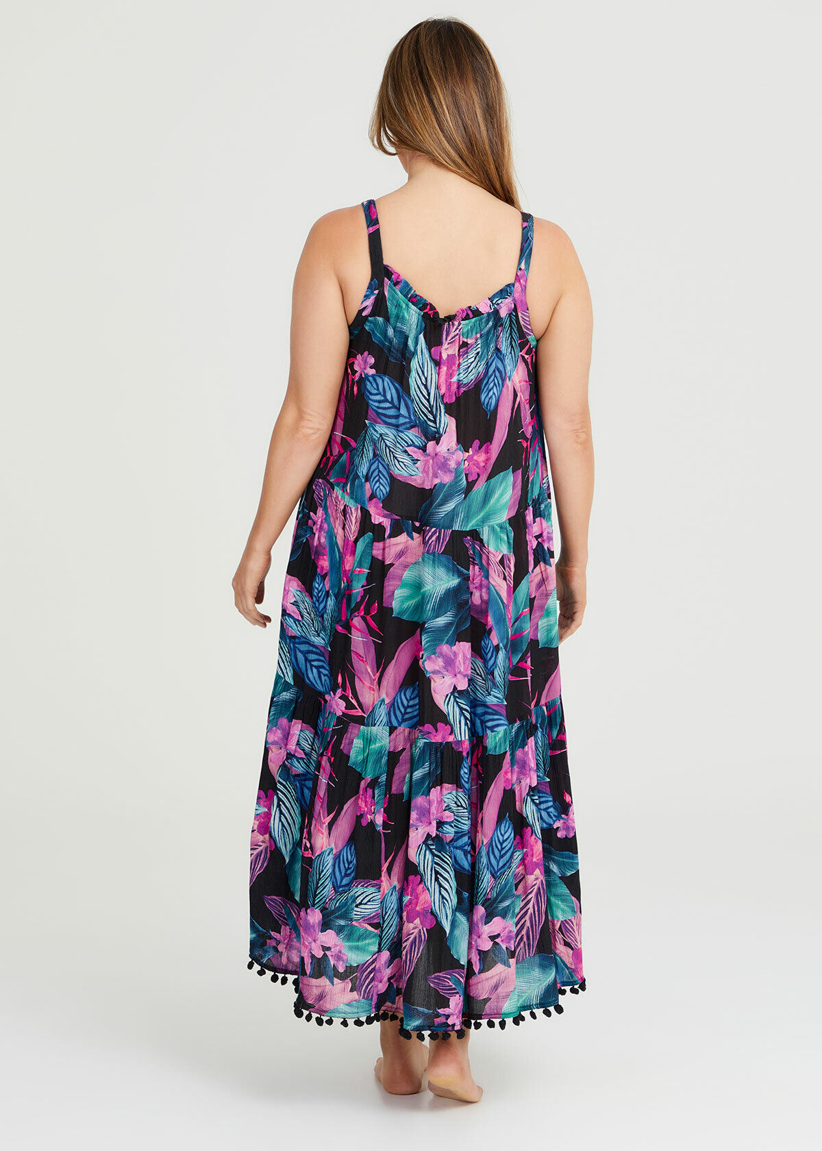 Tropical pom pom beach dress sales