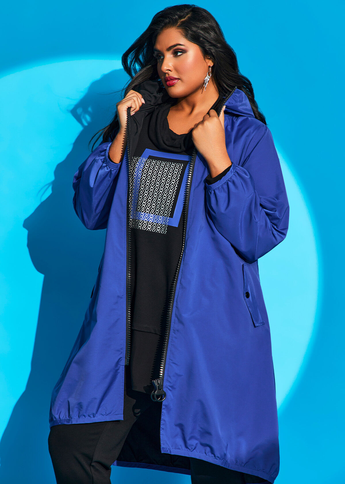 Shop Plus Size Reversible Ava Jacket in Blue Taking Shape AU