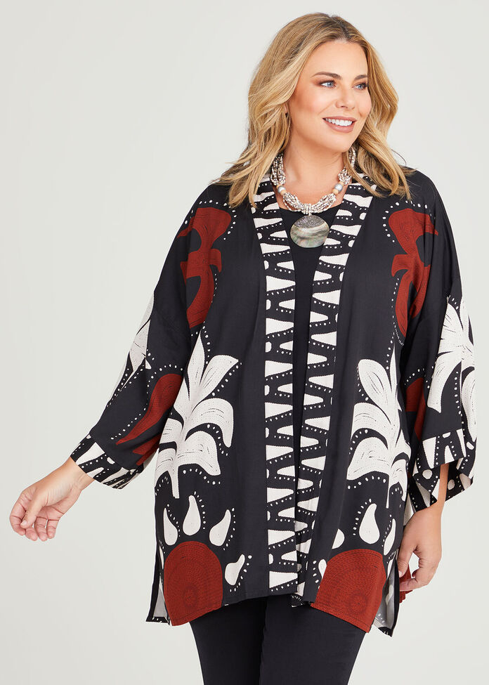 Shop Plus Size Natural Dream Escape Kimono in Multi | Taking Shape AU