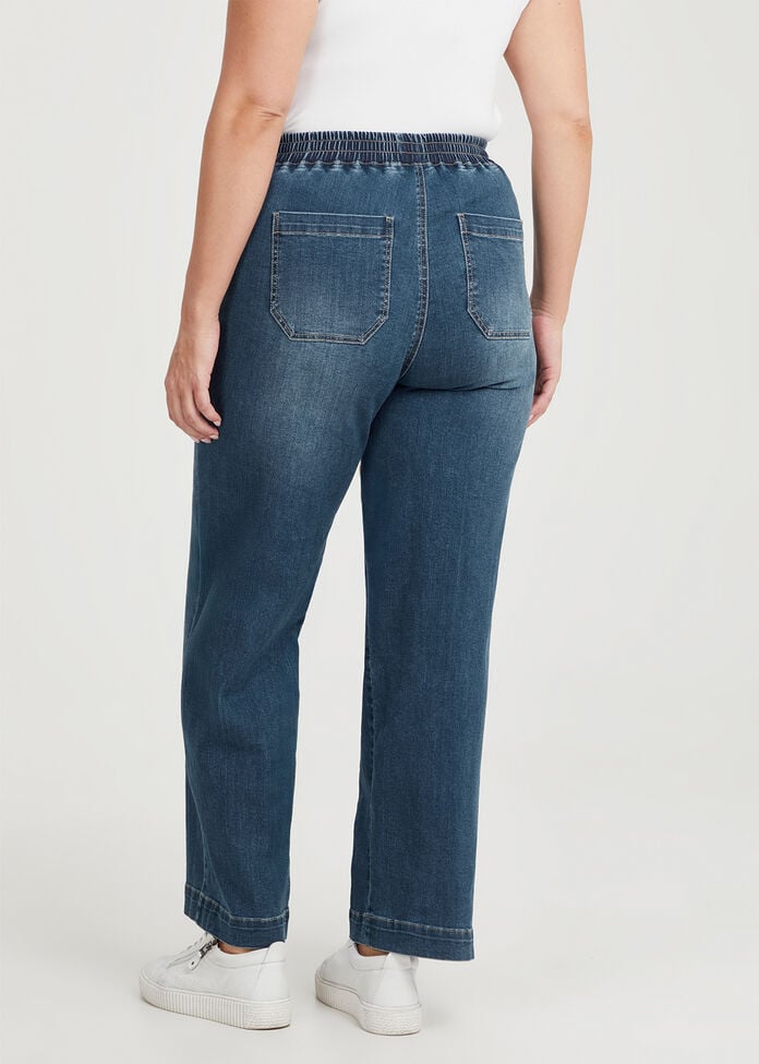 Petite Organic Cotton Wide Leg Jean, MID BLUE, hi-res