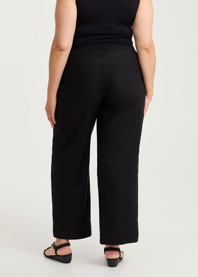 Tall Stretch Linen Relax Wide Pant, , hi-res