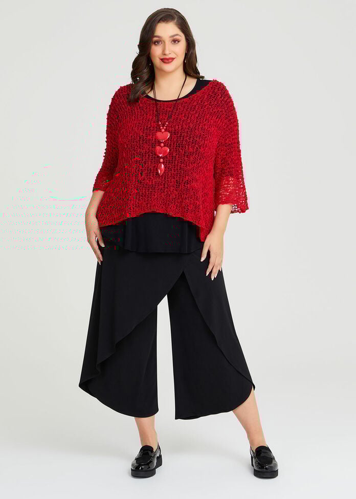 Boucle Gauze Knit Over Top, , hi-res