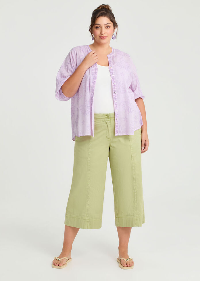 Cotton Broderie Print Top, , hi-res