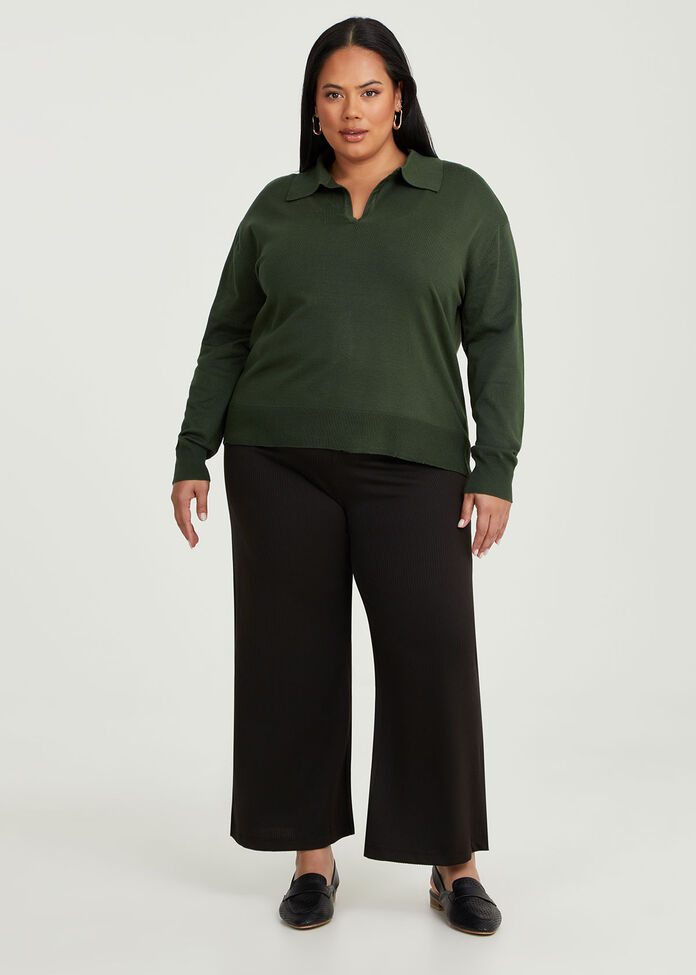 Ribbed Wide Leg Pant, , hi-res