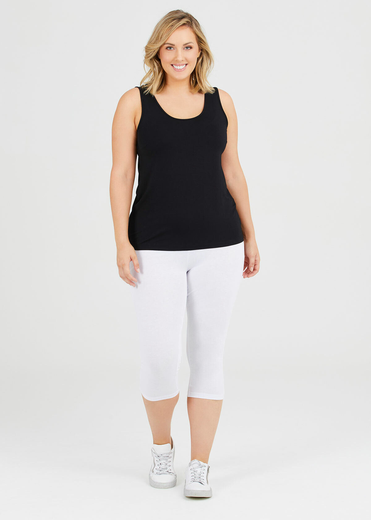 White crop cheap leggings plus size
