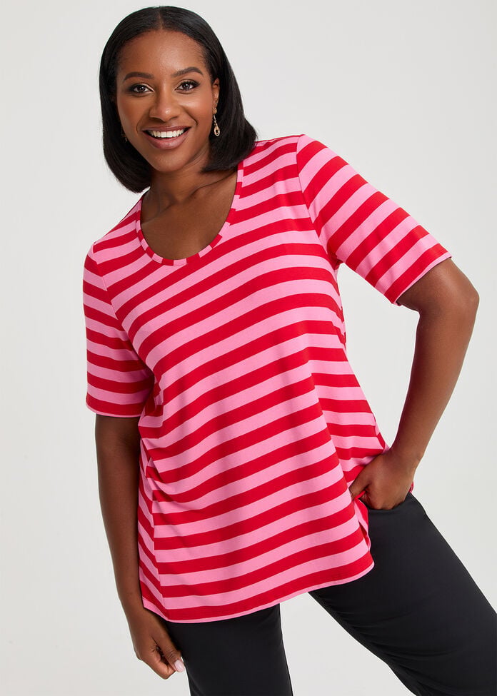 Natural Stripe Essential T-Shirt, , hi-res