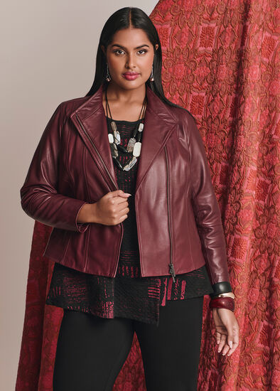 Plus Size Leather Lottie Panel Jacket
