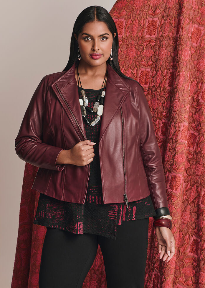 Leather Lottie Panel Jacket, , hi-res