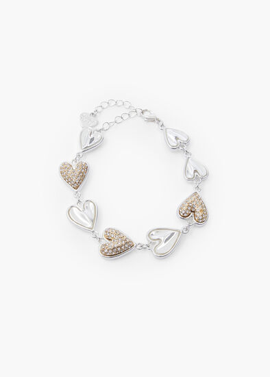 Reversible Heart Diamante Bracelet
