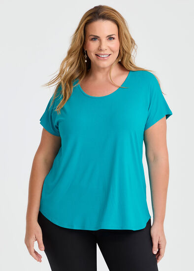 Plus Size Natural Round Neck Everyday T-shirt