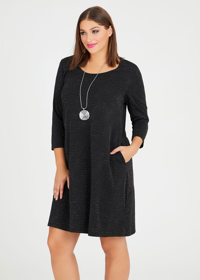 Shop Plus Size Natalie Lurex Dress in Black | Taking Shape AU