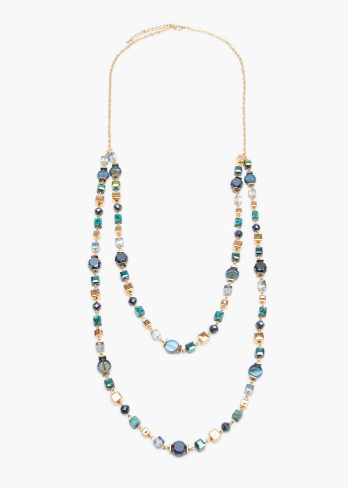 Crystal Layered Necklace, , hi-res