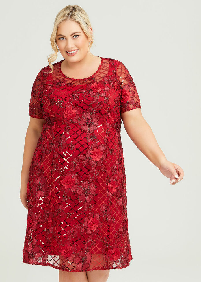 Shop Plus Size Florente Sequin Cocktail Dress in Red Taking Shape AU