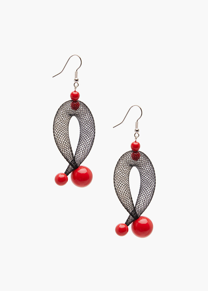 Abstract Netted Curl Earring, , hi-res