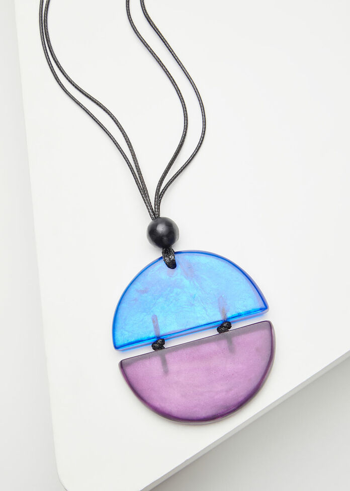 Two Tone Resin Necklace, , hi-res