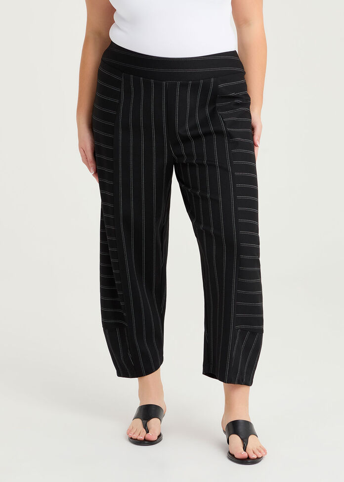 Petite Ponte Pinstripe Lantern Pant, , hi-res