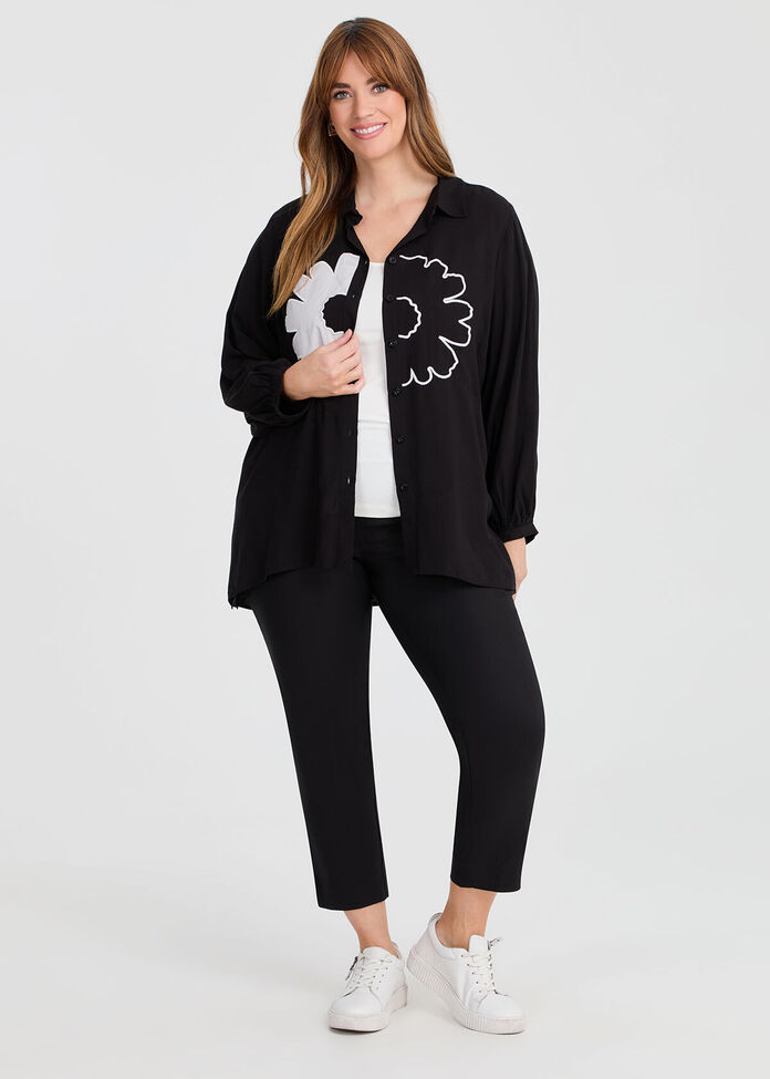 Bamboo Flower Long Sleeve Shirt, , hi-res