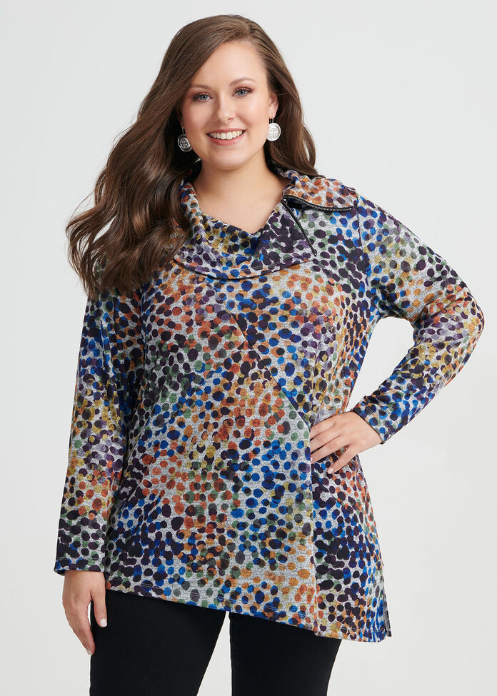 Autumn Hues Dots Top, , hi-res