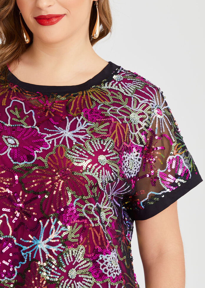 Sequins Mesh Celebrate Overtop, , hi-res