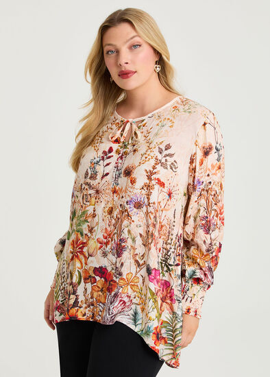 Plus Size Fleur Natural Boho Top