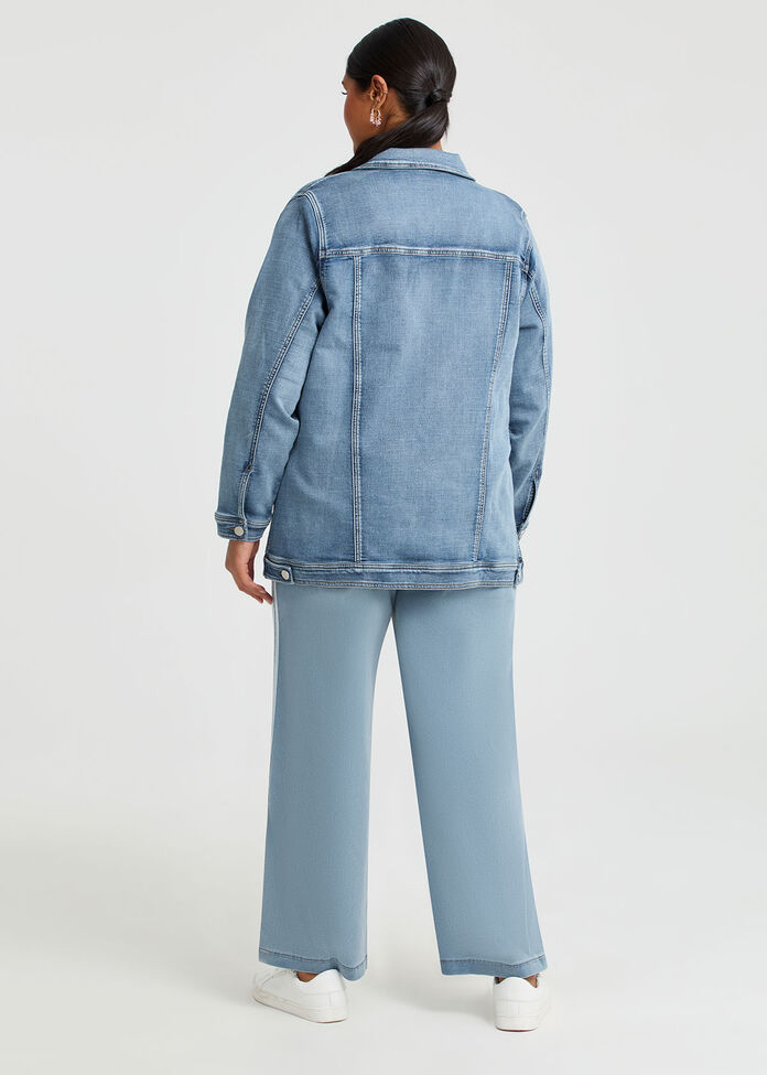 Denim Side Splits Jacket, EDEN BLUE DENIM, hi-res