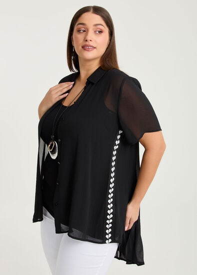 Plus Size Chiffon Pleat Back Maia Shirt
