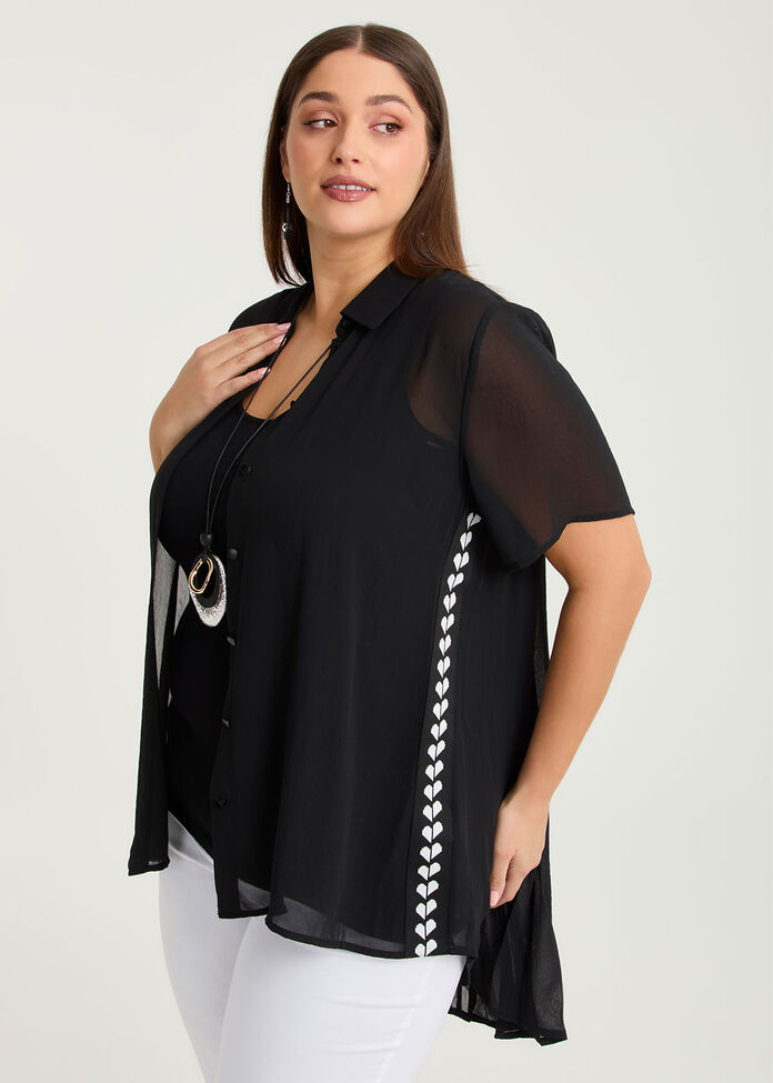 Chiffon Pleat Back Maia Shirt, , hi-res