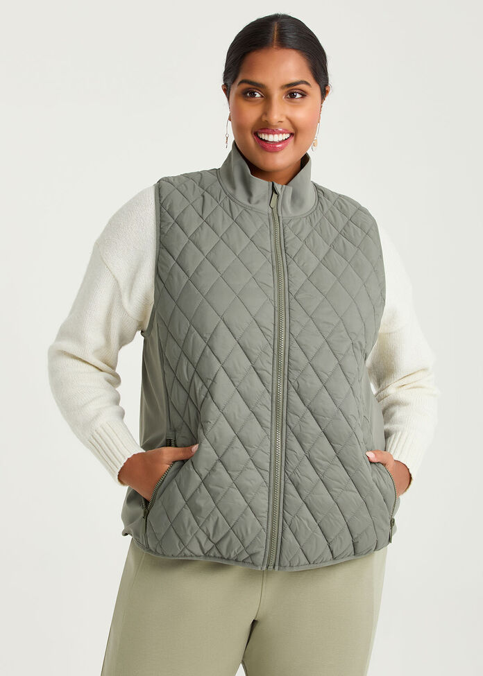 Luxe Touch Mix Quilted Vest, , hi-res