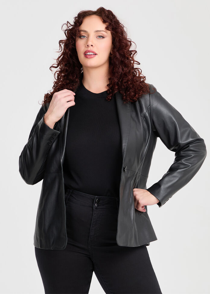 Leather Angelique Blazer, , hi-res