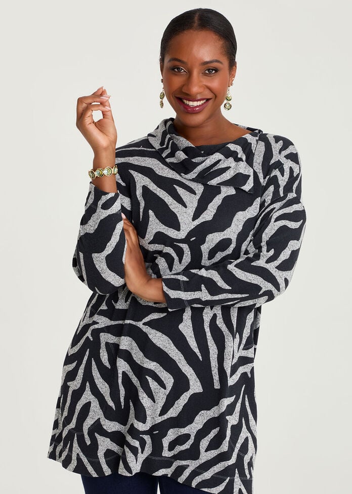 Bamboo Cosy Drape Neck Tunic, , hi-res