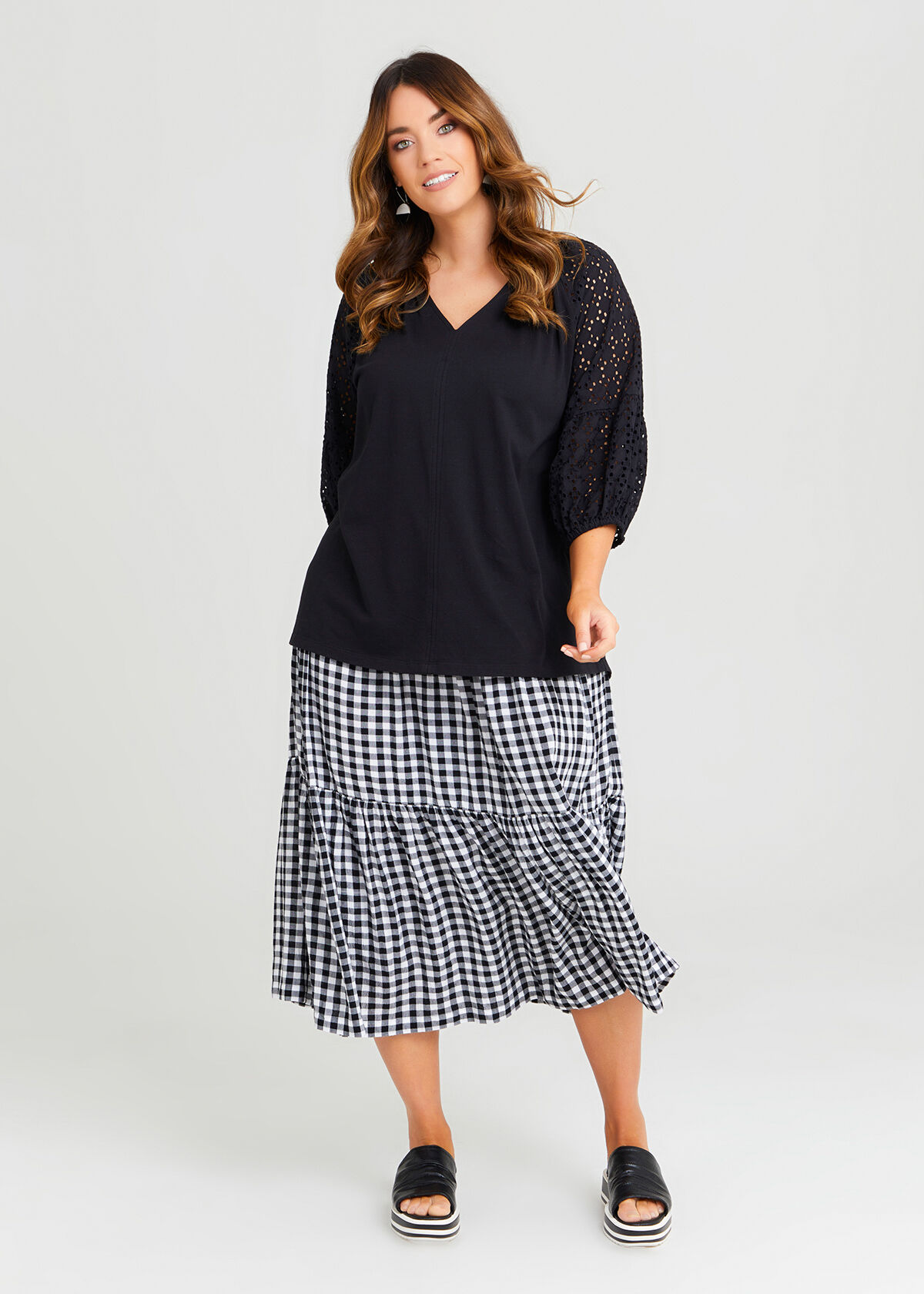 Gingham skirt sales plus size