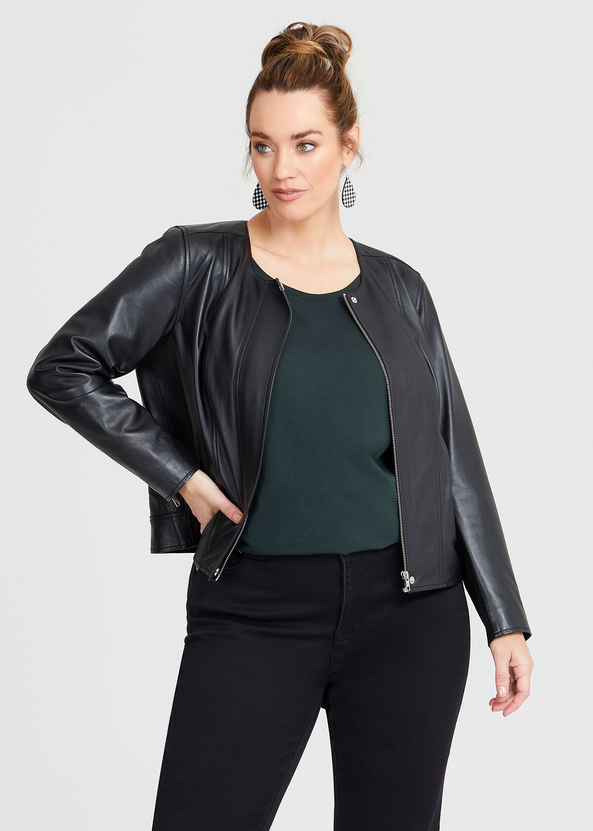 Cato Fashions | Cato Plus Size Crackled Metallic Moto Jacket