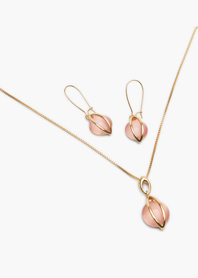 Circle Necklace & Earring Set, , hi-res