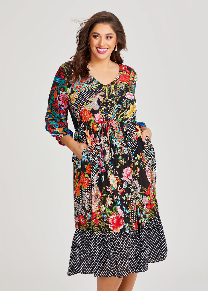 Shop Plus Size Natural Getaway Dress in Multi | Taking Shape AU