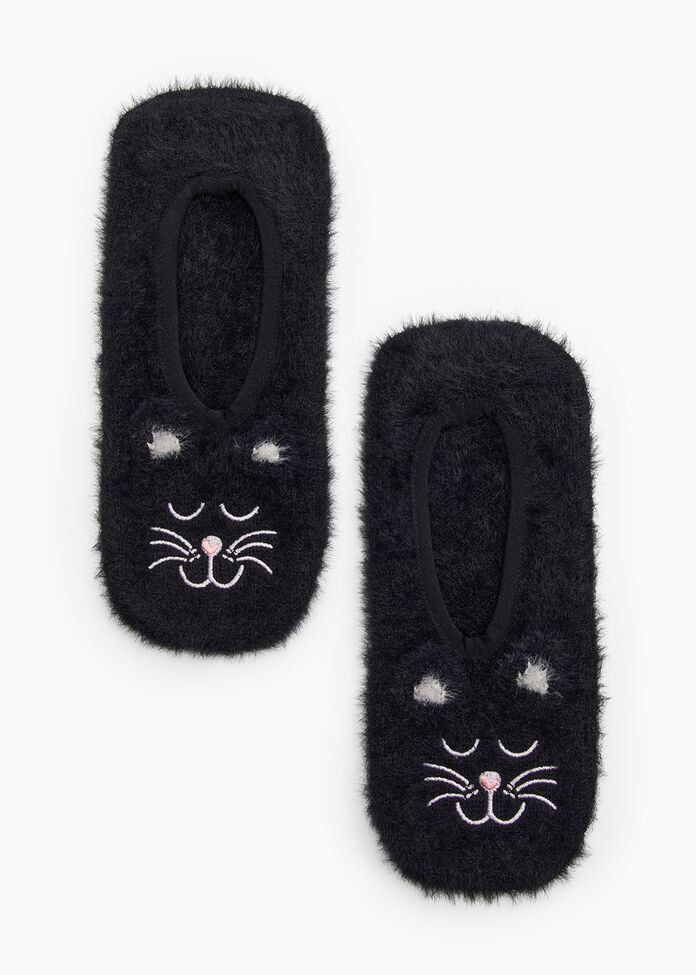 Fluffy Cat Slipper Socks, , hi-res