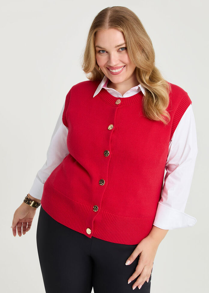 Button Through Vest, , hi-res