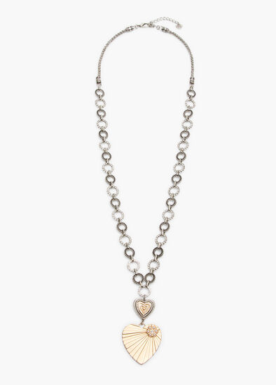 Heart Charm Long Pendant Necklace