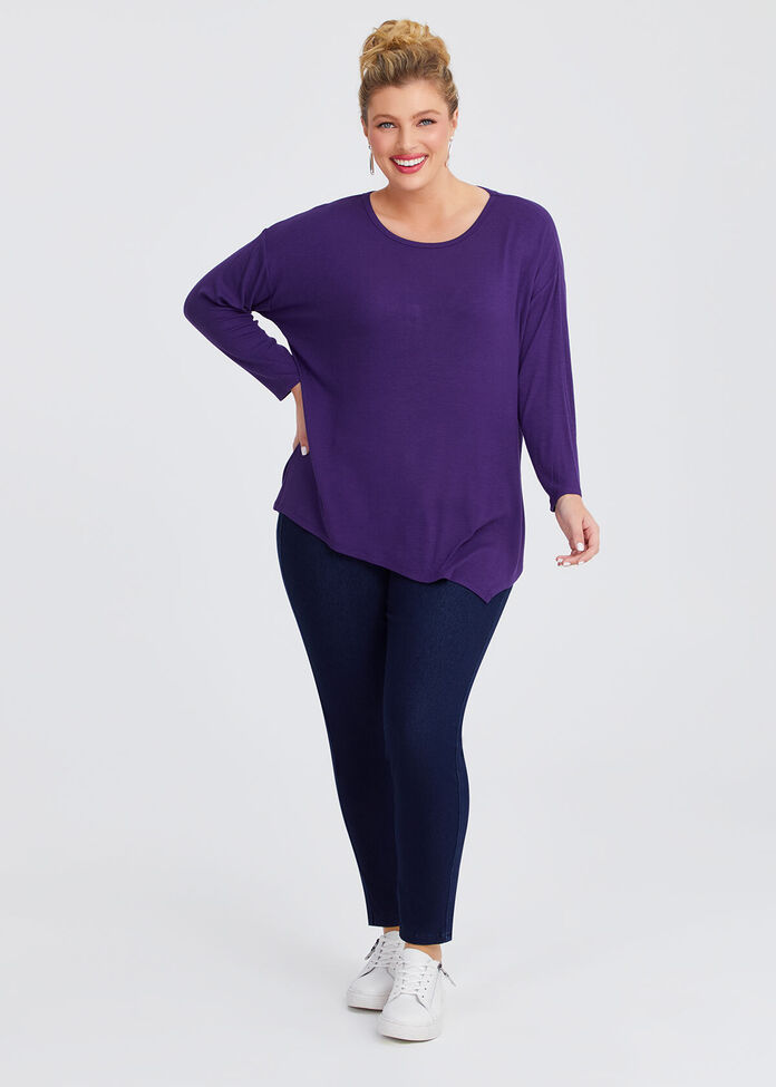 Natural Asymmetrical Rib Top, , hi-res