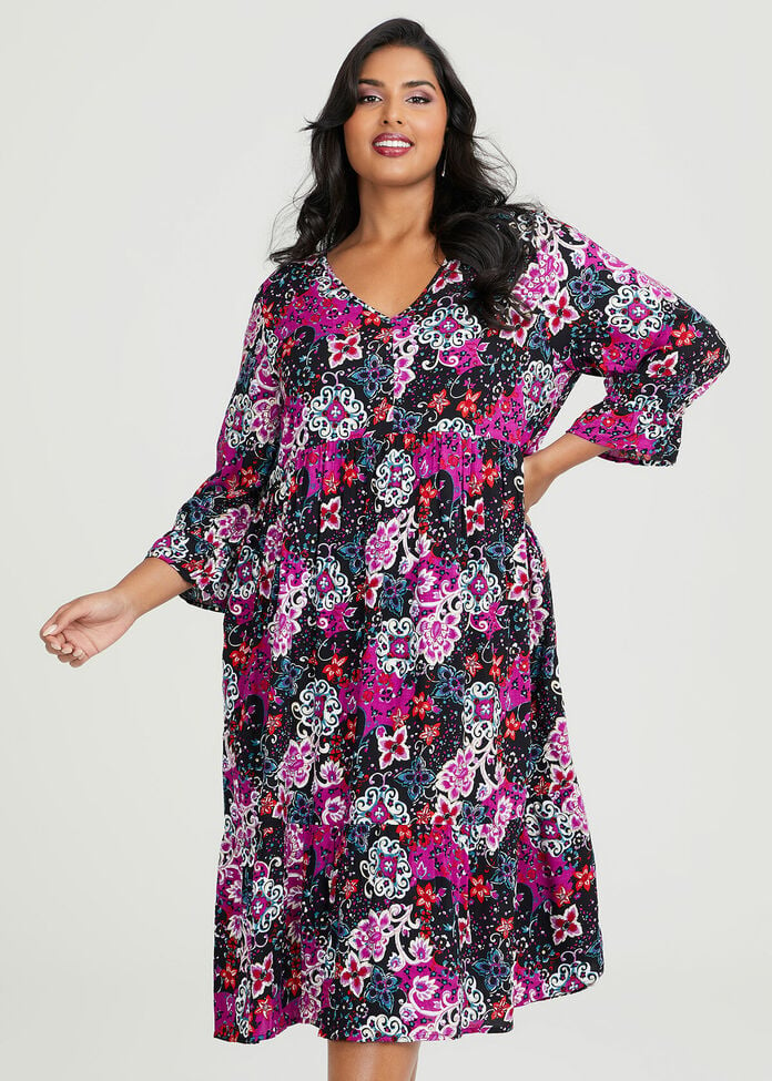 Shop Plus Size Natural Everly Dress in Multi | Taking Shape AU