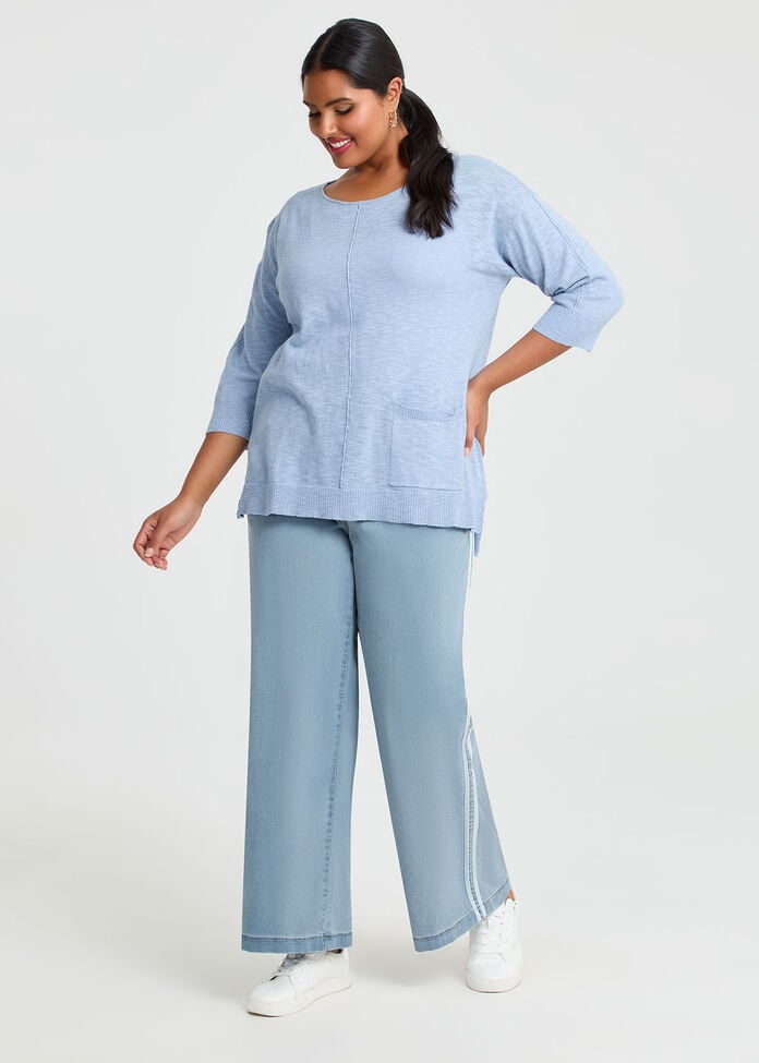Super Stretch Wide Leg Jean, , hi-res
