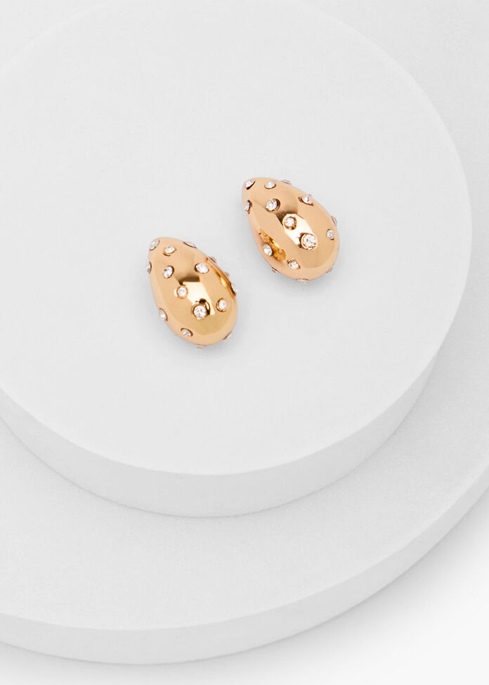 Diamante Teardrop Earrings, , hi-res
